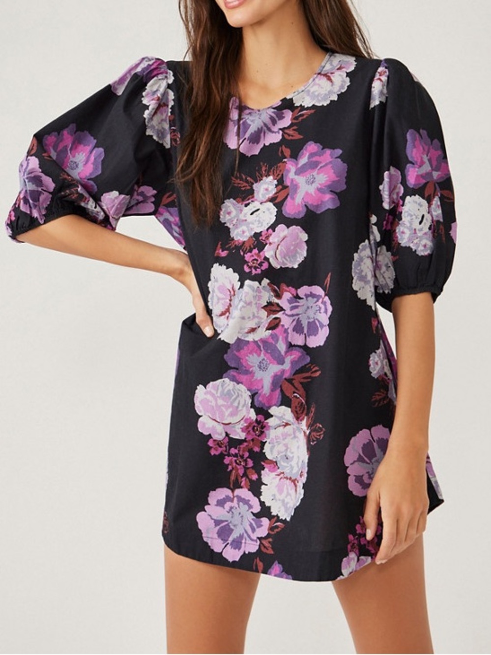 NWT Free People Maye Poplin Tunic In Midnight Combo Small